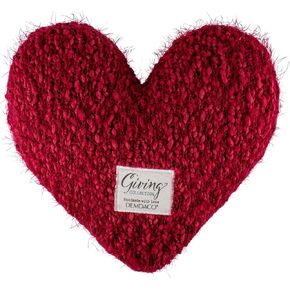 DEMDACO Giving Heart Cranberry Red 10 x 11 Cotton Weighted Plush Decorative Throw Pillow