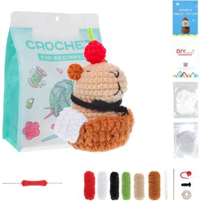 مجموعة الكروشيه WSICSE للمبتدئين، مجموعة أدوات الحياكة الحيوانية مع دروس فيديو خطوة بخطوة، مجموعة كابيبارا الكروشيه للمبتدئين للبالغين والأطفال in Kuwait