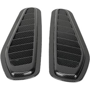 Car Intake Scoop Bonnet Vent Hood Air Vent Trim Decor Cover, Fydun 2pcs Universal Carbon Fiber Air Intake Side Scoop Hood Cover
