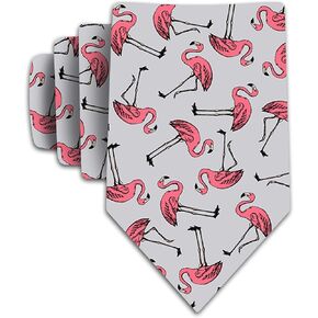 Three Rooker Retro Flamingo Repeat Tie - Mens Pink Bird Necktie