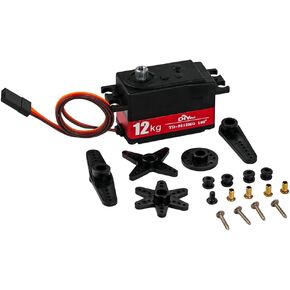TD-9512MG 12KG Digital Servo Low Profile Servo Metal Gear High Torque 4.8-7.4V for 1/10 1/8 RC Car Robot (Control Angle 180 Degree)