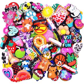 Random Different Focal Bead for Pens Bulk 200PCS Silicone Focals Bead Mixed Cute DIY Craft Loose Bead for Pen/Bracelet/Keychain/Necklace Students Gifts Teens Party Favors