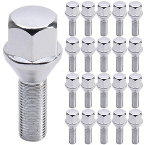 M12X1.25 19mm Hex 28mm Shank Wheel Bolts for 2014-2023 Jeep Cherokee 2017-2023 Jeep Compass 2015-2023 Jeep Renegade Wheel Lug Bolts Chrome