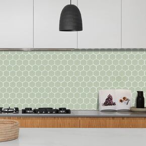 Alwayspon 10 Sheets 12"x12" Pink Hexagon 3D Vinyl Backsplash Tile Sticker, Self-Adhesive Peel and Stick Wall Tile Stickers Stick on Subway Tiles for Kitchen Bathroom Decor