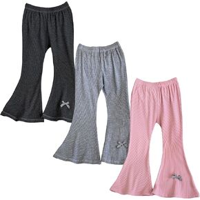 Toddler Girl Flare Pants for Littler Girl Pull On Bell Bottom Athletic Leggings Pants