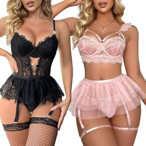 أطقم ملابس داخلية نسائية من الدانتيل مع أحزمة رباط in Kuwait