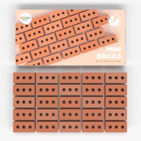 Inspire My Play 25 x Mini Silicone Building Bricks for Sensory Play and Messy Play - Construction Sensory Bin Filler - Creativity for Kids Sensory Bin