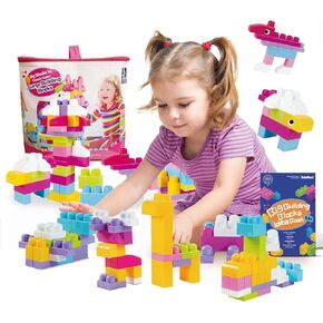 KidEwan Building Blocks for Kids Toddlers, Animal Blocks Toys, STEM Toys Baby Stacking Block Sets with Storage Box, Learning Toys for Preschool Classroom Aged 3+ (60PCS)