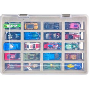 ADAM Case Compatible with Hot Wheels Cars. Toy Organizer Storage Container Holds for Hot Wheels Car 20pcs. Display Carrying Holder with 4 Size of Slots (Box Only)