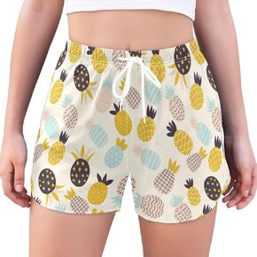 Women's Athletic Shorts Workout Running Gym Quick Dry Liner Shorts with Pockets