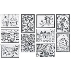 S&S Worldwide Mini Velvet Art Posters, 10 each of 10 Designs, Designs to Appeal to Everyone, Kids, Adults, Boys, Girls, Color With Markers or Colored Pencils, 4" x 6" Cardstock, Pack of 100.
