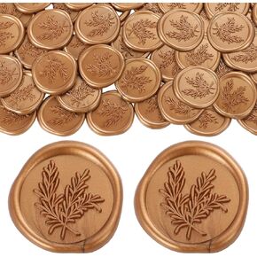 100 Pcs Wax Seal Stickers - Self-Adhesive Envelope Sealing Stickers Wedding Invitation Envelope Seal Stickers Gold Wax Seal Stickers for Invitation, Christmas, Gift Wrapping