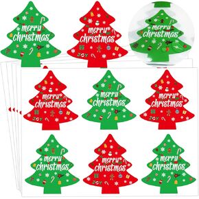 Christmas Elements Tree Seal Stickers 2.3 X 2.5 inch Merry Christmas Holiday Gift Tags Labels for Bags,Envelopes,Cards,Arts,Crafts Decorations 320 pcs
