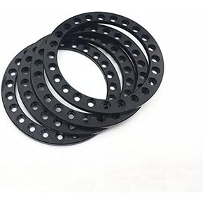 RCLIONS 4pcs Aluminum Replacement Wheel Rim Beadlock Ring for 1:10 RC Crawler Car 1.9" RC Wheels/Rims (Black)