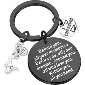 FEELMEM Cheer Keychain Girl Cheerleading Gift Cheerleader Gift for Cheer Team