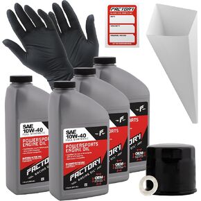 Oil Change Kit compatible with Suzuki C50/M50/S50 Boulevard, VL800 – Includes 4 Qts of 10W-40 Full Synthetic Oil, 1 Filter, 1 Crush Washer, 1 Funnel, 1 Oil Change Reminder Sticker