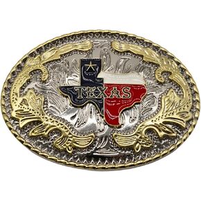 WMG Texas State Map Flag Symbol Logo Rodeo Western Gold Tone Belt Buckle