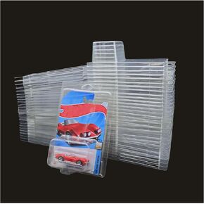 30Pcs Clear Storage Protector Cases - Compatible with Hot-Wheels Cars, Durable, Stackable Design, Keep Your Collection Safe and Organized, 7.5 x 5 x 2 Inch