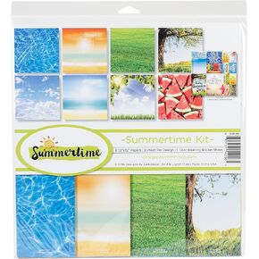 Reminisce SUM-200 Summertime Scrapbook Collection Kit, 12x12 inches
