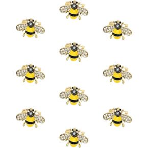 10 Pack Rhinestone Bee Brooches Pins Set Cute Enamel Crystal Animal Lapel Pin Brooch Badges Jewelry Set for Women Clothing Bags Backpacks Hat