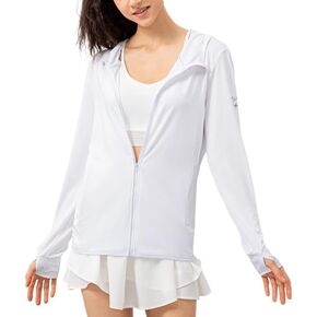 Women's Lightweight Sun UV Protection Hoodie Jacket with UPF 50+ for Outdoor Hiking - Long Sleeve Sun Shirt with Pocket
