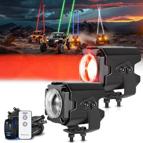 OFFROADTOWN Whipless RGBW Whip Lights with Switch & Remote LED Whip Light Pods Chase Light Antenna LED Light Whips for UTV SXS ATV RZR Polaris Can-Am Truck Motorcycles Boat