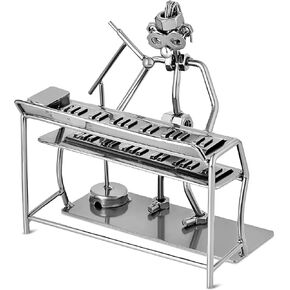Broadway Gift Silvertone Keyboard Singer 6 inch Table Top Figurine