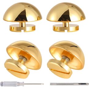 8 Sets 15MM Purse Hardware Brass Studs for Clothing Rivets for Leather Purse Feet for Handbags Spikes and Studs for Repair and Decorate Clothing Shoes Belt Pet Collar Leather Crafts (Gold)