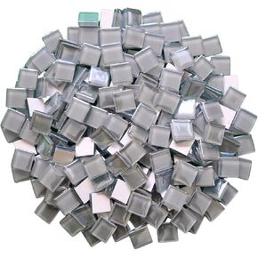 Iridescent Square Glass Mosaic Tiles, 0.59inch, 1.1 lbs, DIY, Picture Frames, Bathtubs, Coasters, Vases, Indoor Decor (Royal Blue)