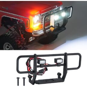 RCLIONS RC Car Front Bumper with LED Lights for TRX4M K10 1/18th RC Crawler Truck Upgrades