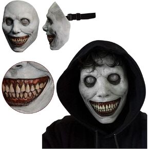 Creepy Halloween Human Skull Mask, Halloween Mask with Moving Jaw,Halloween Purge Mask, Cosplay Mask Full Head Skull Helmet Cosplay Props