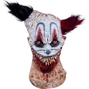 Ghoulish Productions Que Clown Mask, Sinister Clown Latex Mask. Smiley Sinister Clown Mask. Ideal For Halloween. Nightmare Makers Line by German Giles. Adult Mask One size latex mask