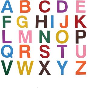 6.5cm Felt Letter Stickers, 52 Pieces Self-Adhesive Foam Letters Felt Alphabet Stickers A-Z for Kids Decoration Arts and Crafts - 8 Assorted Colors