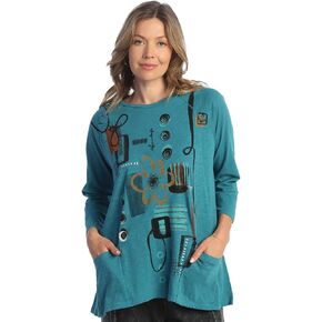 Jess & Jane Botany Mineral Washed Patch Pocket Cotton Top