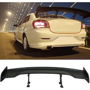 57 Inch Universal Rear Trunk Spoiler Wing GT Style ABS Racing Car Spoiler Compatible with Sedan Coupe Hatchback Wide Adjustable Rear Spoiler Wing Matt Black