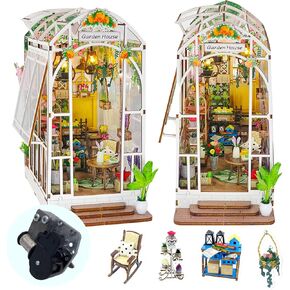 DIY Book Nook Kit with Music Box, 3D Wooden Puzzle Dollhouse with LED, Magic House Bookend for Adults and Teens, Bookshelf Decoration, Creative Gift for Friends and Family. Mira Magic House