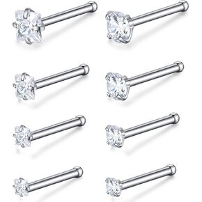 20G Nose Rings Studs Stainless Steel Nose Studs for Women Nose Piercing Jewelry