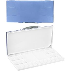 PATIKIL 24 Wells Paint Storage Box, Airtight Folding Detachable with 3 Extra Area Painting Palette for Watercolor Gouache Acrylic Oil Paint, Silver