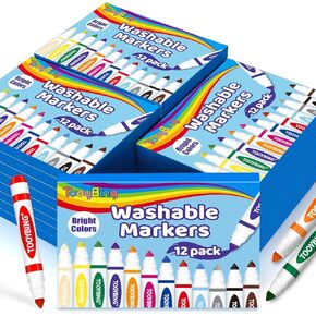 Washable Markers Bulk (288 Count, 24 Box), 12 Assorted Color, Markers for Kids Classroom School, Broad Tip Durable Markers, Back to School Classroom Art Supplies Essentials for Kids