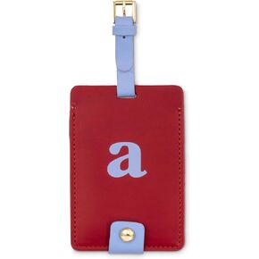 Kate Spade New York Leatherette Luggage Tag with Secure Strap, Colorful Suitcase Identifier for Travel, Monogram Bag Tag ID (B) (Pack of 2) in Kuwait