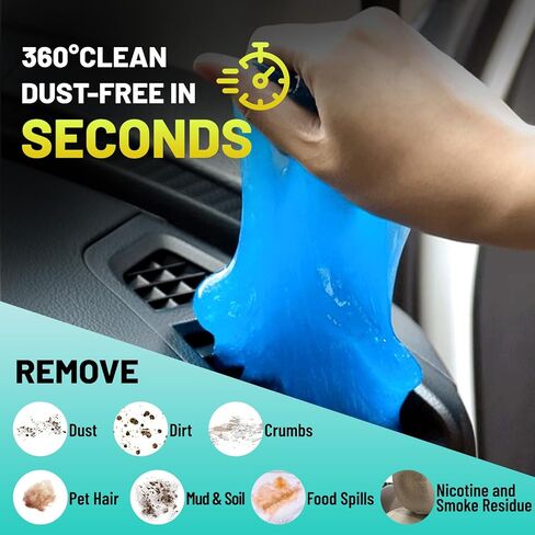 جل تنظيف السيارة 6 عبوات من جل تنظيف لوحة المفاتيح، منظف المعجون التفصيلي الشامل، يزيل الغبار من داخل السيارة، فتحة تهوية الهواء، أدوات تفصيل الطابعات للمنزل والمكتب in Kuwait