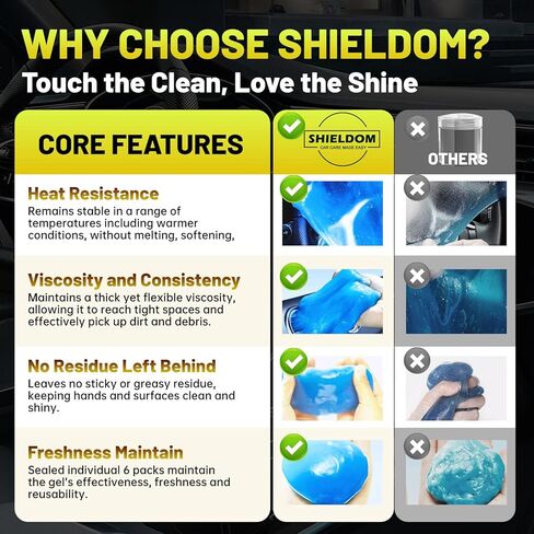 جل تنظيف السيارة 6 عبوات من جل تنظيف لوحة المفاتيح، منظف المعجون التفصيلي الشامل، يزيل الغبار من داخل السيارة، فتحة تهوية الهواء، أدوات تفصيل الطابعات للمنزل والمكتب in Kuwait