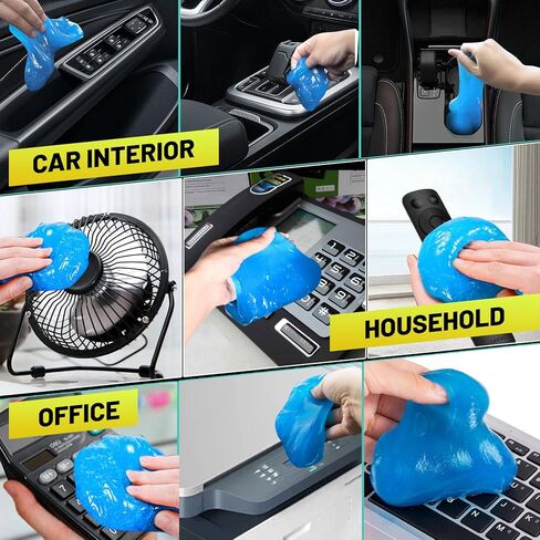 جل تنظيف السيارة 6 عبوات من جل تنظيف لوحة المفاتيح، منظف المعجون التفصيلي الشامل، يزيل الغبار من داخل السيارة، فتحة تهوية الهواء، أدوات تفصيل الطابعات للمنزل والمكتب in Kuwait