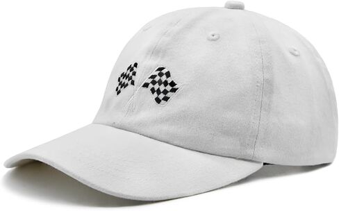 Kids Racing Car Flag Hat for Boys Ages 6-12, Adjustable Embroidered Washed Race Car Baseball Cap for Youth Teens Girls in Saudi Arabia