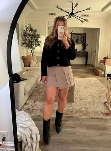 Womens Wool Pea Coat Button Up Open Front Trench Outerwear Long Sleeve Cropped Cardigan Jacket with Pockets in Saudi Arabia
