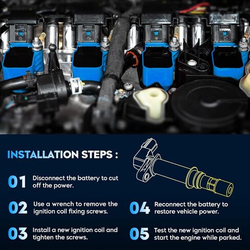 Ignition Coil Pack + Iridium Spark Plugs + Wire for Kia Sorento 2003 2004 2005 2006 3.5L V6, C1445 E596D 5C1435 178-8288 E911 52-1777 IC551 27300-39800 37300-39800 UF-431 4503 UF431 GN10384 in Saudi Arabia