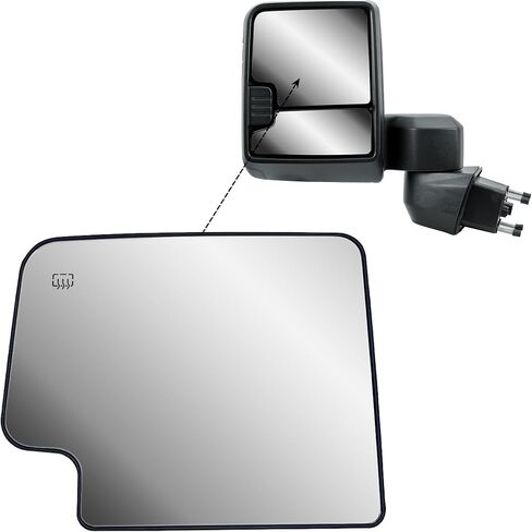 Replacement Driver Left Side Door Towing Mirror Lower Small Glass Convex No Heated with Back Plate for Chevrolet Silverado and GMC Sierra 1500 2500 HD 3500 HD from 2019 to 2024 in Kuwait