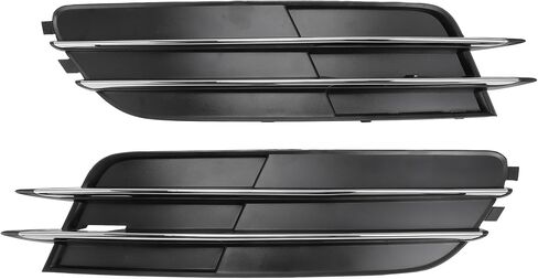 Fog Light Grill No.4G0807681/4G0807682 20.67"x4.92" Front Lower Bumper Fog Light Cover Inserts for Audi A6 2012-2015 ABS Black Silver Tone in Saudi Arabia