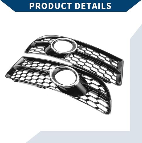 No.8E0807681F/8E0807682F Fog Light Grill for Audi A4 B7 S4 2005-2008 Front Left Right Front Lower Bumper Fog Light Cover Inserts ABS 1 Pair Black Silver Tone in Saudi Arabia