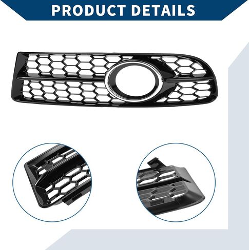 No.8E0807681F/8E0807682F Fog Light Grill for Audi A4 B7 S4 2005-2008 Front Left Right Front Lower Bumper Fog Light Cover Inserts ABS 1 Pair Black Silver Tone in Saudi Arabia